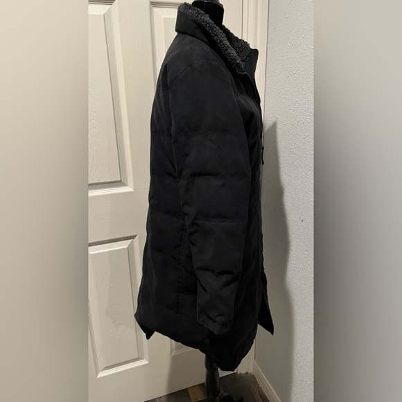 L.L. BEAN Women’s Goose Down Microfiber Suede Rancher Jacket black Coat - Picture 2 of 9